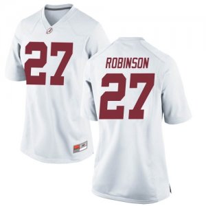 Women's Alabama Crimson Tide #27 Joshua Robinson White Replica NCAA College Football Jersey 2403IPBP3